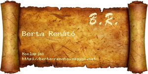Berta Renátó névjegykártya